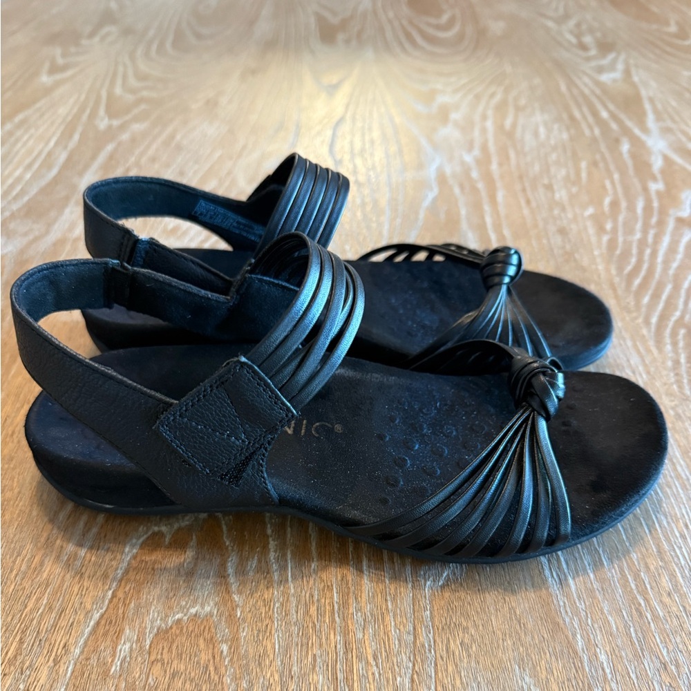 Vionic Talulah Black Leather Adjustable Straps Wo… - image 5